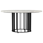 Orleans Furniture - Coaster - Haven Round Genuine White Marble Top Coffee Table Black - 706208